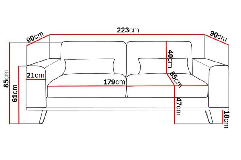 Copenhagen 3-personers Stofsofa - Beige - Møbler - Sofaer - 3 personers sofa