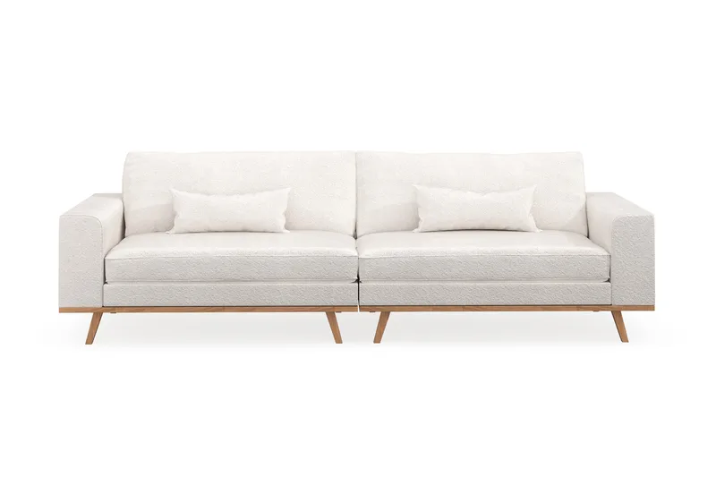 Copenhagen 4-personers Sofa i Bouclé, Hvid