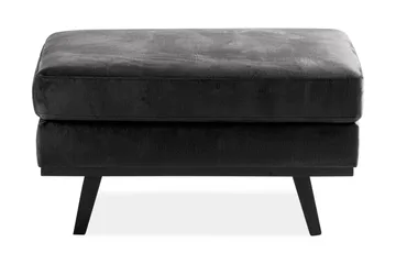 Copenhagen 5-personers Venstrevendt U-formet Sofa med Chaiselong og Fodskammel i Fløjl - Mørkegrå - Møbler - Sofaer - U Sofa