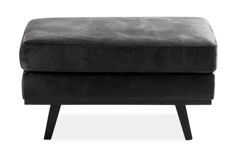 Copenhagen 5-personers Venstrevendt U-formet Sofa med Chaiselong og Fodskammel i Fløjl - Mørkegrå - Møbler - Sofaer - Sofagrupper