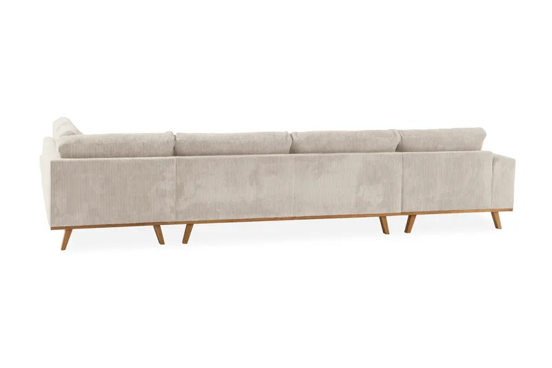 Copenhagen 5-personers Højrevendt U-formet Sofa med Divan og Chaiselong i Manchester - Beige - Møbler - Sofaer - U Sofa