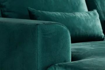Copenhagen 5-personers Højrevendt U-formet Sofa med Divan og Chaiselong i Fløjl - Grøn - Møbler - Sofaer - Velour sofaer