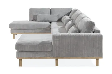 Copenhagen 5-personers Venstrevendt U-formet Sofa med Divan og Chaiselong i Manchester - Lysegrå - Møbler - Sofaer - U Sofa