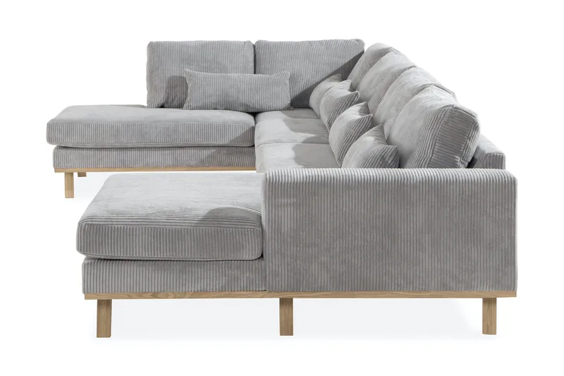 Copenhagen 5-personers Venstrevendt U-formet Sofa med Divan og Chaiselong i Manchester - Lysegrå - Møbler - Sofaer - U Sofa