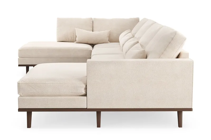 Copenhagen 5-personers Venstrevendt U-formet Large Sofa med Divan og Chaiselong i Chenille - Beige - Møbler - Sofaer - U Sofa