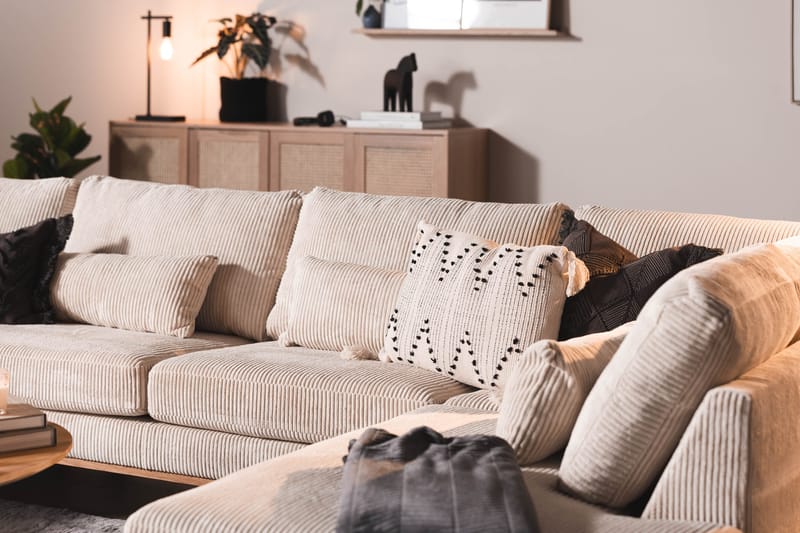 Copenhagen 5-personers Højrevendt U-formet Sofa med Divan og Chaiselong i Manchester - Beige - Møbler - Sofaer - U Sofa