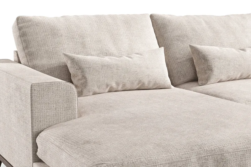 Copenhagen 5-personers Højrevendt U-formet Large Sofa med Divan og Chaiselong i Chenille - Grå / Beige - Møbler - Sofaer - U Sofa