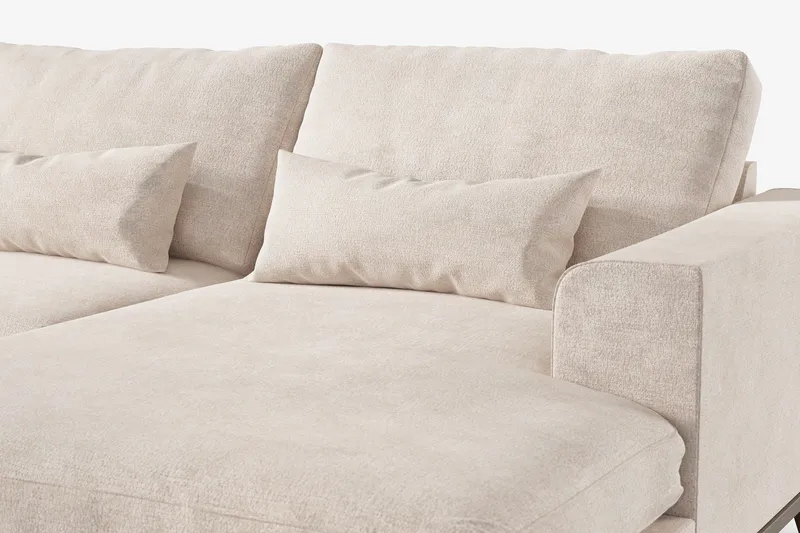 Copenhagen 5-personers Venstrevendt U-formet Large Sofa med Divan og Chaiselong i Chenille - Beige - Møbler - Sofaer - U Sofa