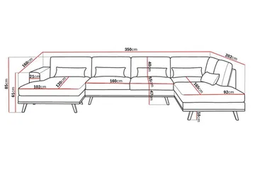 Copenhagen 5-personers Højrevendt U-formet Sofa med Divan og Chaiselong i Fløjl - Grøn - Møbler - Sofaer - Velour sofaer