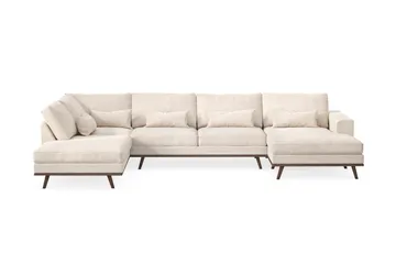 Copenhagen 5-personers Venstrevendt U-formet Large Sofa med Divan og Chaiselong i Chenille
