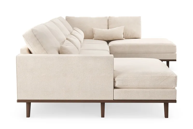 Copenhagen 5-personers Højrevendt U-formet Large Sofa med Divan og Chaiselong i Chenille - Beige - Møbler - Sofaer - U Sofa