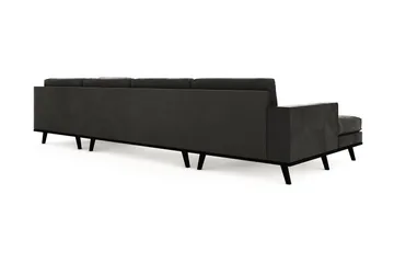 Copenhagen 5-personers Højrevendt U-formet Sofa med Divan og Chaiselong i Fløjl - Mørkegrå - Møbler - Sofaer - Velour sofaer