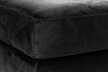 Copenhagen 5-personers Venstrevendt U-formet Sofa med Chaiselong og Fodskammel i Fløjl - Mørkegrå - Møbler - Sofaer - U Sofa