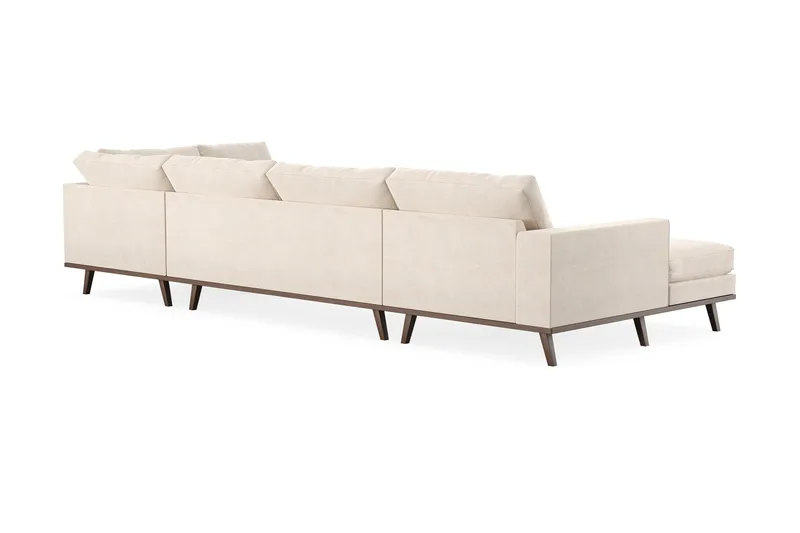 Copenhagen 5-personers Højrevendt U-formet Large Sofa med Divan og Chaiselong i Chenille - Beige - Møbler - Sofaer - U Sofa