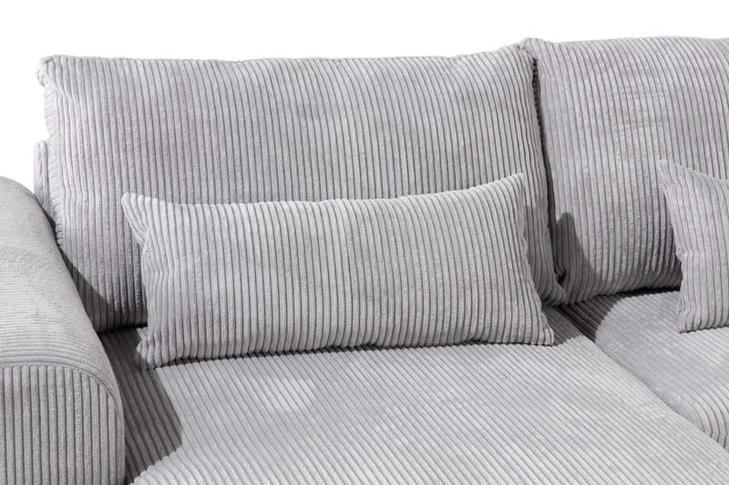 Copenhagen 5-personers Højrevendt U-formet Sofa med Divan og Chaiselong i Manchester - Lysegrå - Møbler - Sofaer - U Sofa