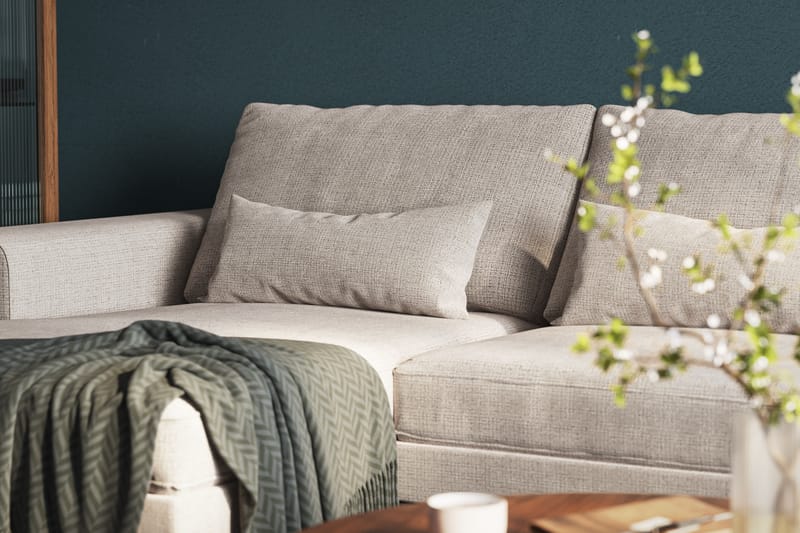 Copenhagen 5-personers Højrevendt U-formet Large Sofa med Divan og Chaiselong i Chenille - Grå / Beige - Møbler - Sofaer - U Sofa