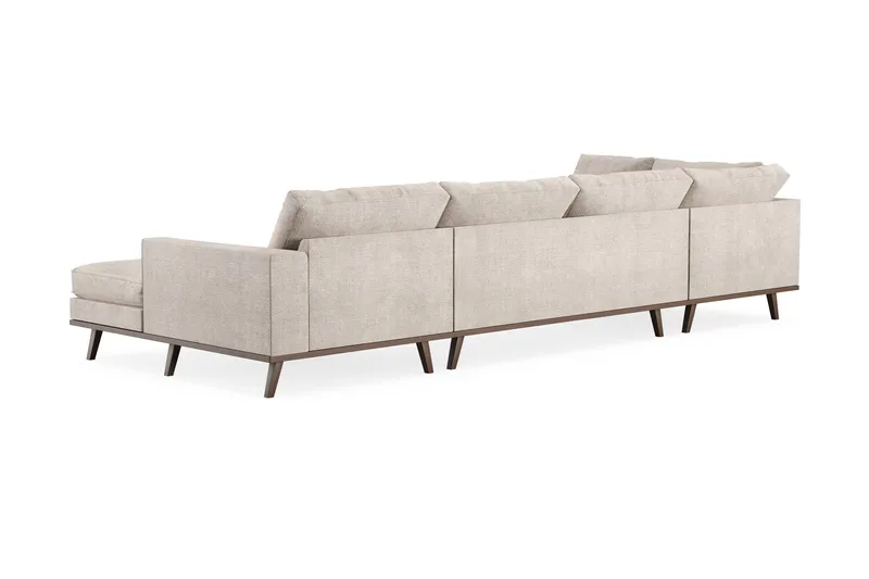 Copenhagen 5-personers Venstrevendt U-formet Large Sofa med Divan og Chaiselong i Chenille - Grå / Beige - Møbler - Sofaer - U Sofa