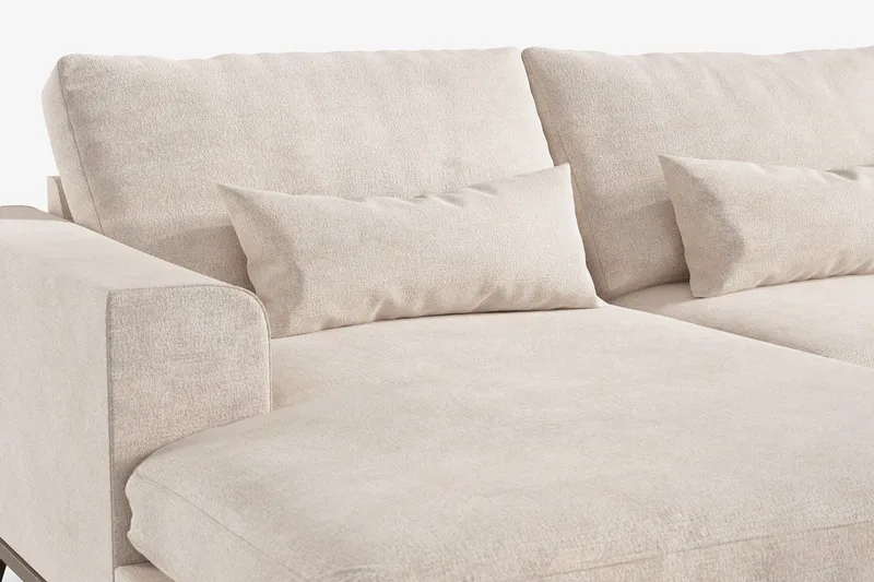 Copenhagen 5-personers Højrevendt U-formet Large Sofa med Divan og Chaiselong i Chenille - Beige - Møbler - Sofaer - U Sofa