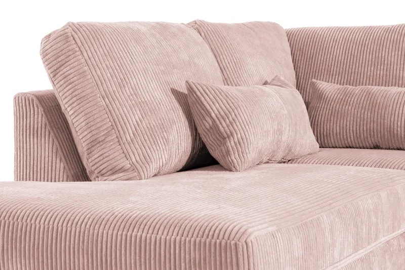 Copenhagen 5-personers Venstrevendt U-formet Sofa med Divan og Chaiselong i Manchester - Rosa - Møbler - Sofaer - U Sofa