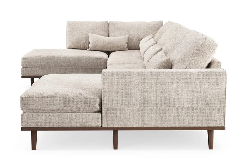 Copenhagen 5-personers Venstrevendt U-formet Large Sofa med Divan og Chaiselong i Chenille - Grå / Beige - Møbler - Sofaer - U Sofa