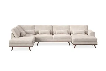 Copenhagen 5-personers Venstrevendt U-formet Large Sofa med Divan og Chaiselong i Chenille
