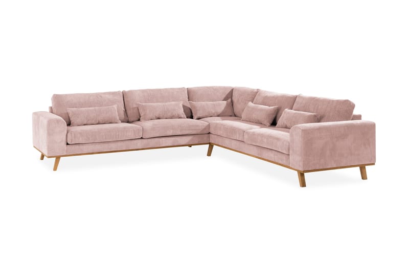 Copenhagen 6-personers L-formet Hjørnesofa i Manchester - Rosa - Møbler - Sofaer - Hjørnesofa