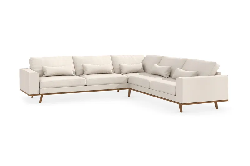 Copenhagen 6-personers L-formet Hjørnesofa i Stof - Beige - Møbler - Sofaer - Hjørnesofa