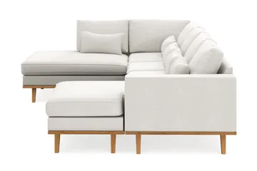 Copenhagen Compact 4-personers Venstrevendt U-formet Sofa med Divan og Chaiselong i Stof - Lysegrå - Møbler - Sofaer - U Sofa