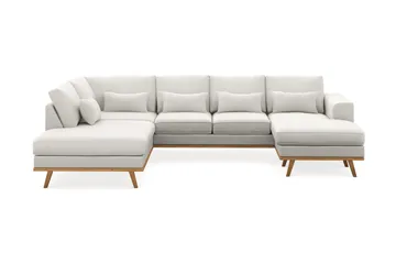 Copenhagen Compact 4-personers Venstrevendt U-formet Sofa med Divan og Chaiselong i Stof - Lysegrå - Møbler - Sofaer - U Sofa