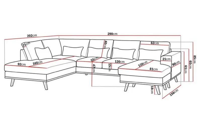 Copenhagen Compact 4-personers Venstrevendt U-formet Sofa med Divan og Chaiselong i Stof - Lysegrå - Møbler - Sofaer - U Sofa