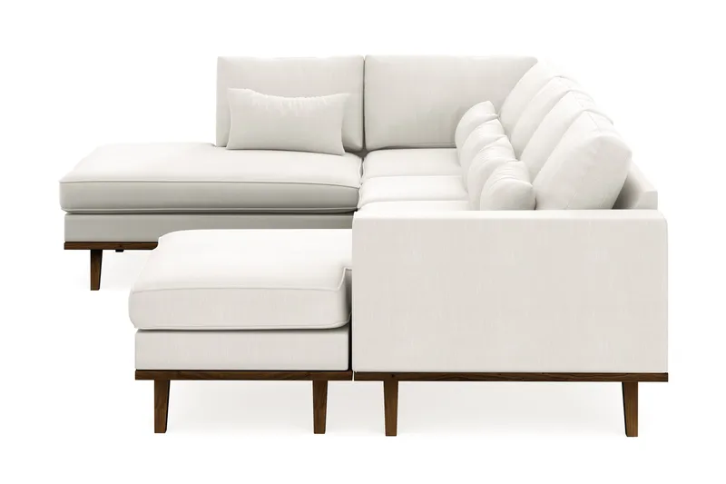 Copenhagen Compact 4-personers Venstrevendt U-formet Sofa med Divan og Chaiselong i Stof - Lysegrå - Møbler - Sofaer - U Sofa