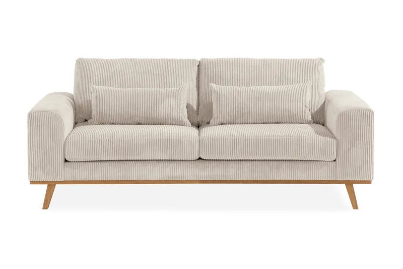 Copenhagen Sofagruppe 3-personers + 2-personers Sofa + Lænestol + Fodskammel i Manchester - Beige - Møbler - Sofaer - Sofagrupper