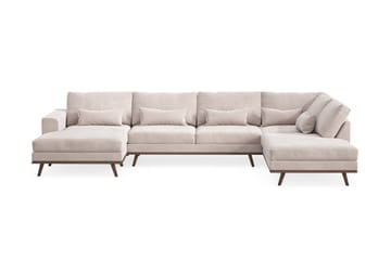 Copenhagen Stor U Sofa Fløjl med Divan og Chaiselong Højre