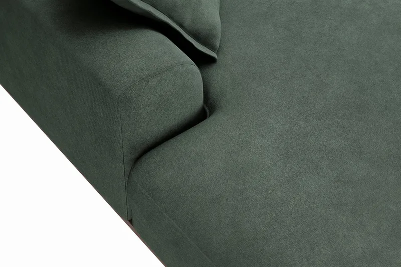 Copenhagen Premium 5-seters Høyrevendt U-formet Dyp Sofa med Divan og Sjeselong i Stof - Grøn - Møbler - Sofaer - U Sofa