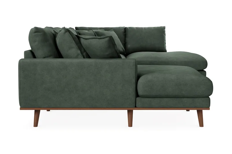 Copenhagen Premium 5-seters Høyrevendt U-formet Dyp Sofa med Divan og Sjeselong i Stof - Grøn - Møbler - Sofaer - U Sofa