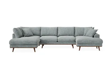 Copenhagen Premium 5-seters Venstrevendt U-formet Dyp Sofa med Divan og Sjeselong i Chenille