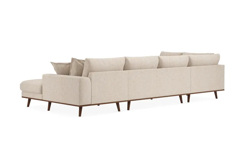 Copenhagen Premium 5-seters Venstrevendt U-formet Dyp Sofa med Divan og Sjeselong i Chenille - Beige - Møbler - Sofaer - U Sofa