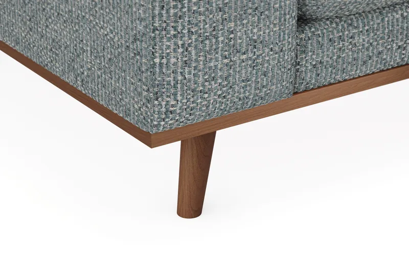 Copenhagen Premium 4-seters Høyrevendt L-formet Dyp Sjeselongsofa i Chenille - Grå/blå - Møbler - Sofaer - Sofa med chaiselong