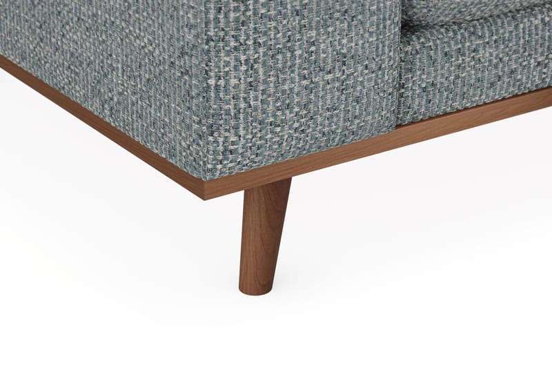 Copenhagen Premium 4-seters Høyrevendt L-formet Dyp Sjeselongsofa i Chenille - Grå/blå - Møbler - Sofaer - Sofa med chaiselong