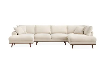 Copenhagen Premium 5-seters Høyrevendt U-formet Dyp Sofa med Divan og Sjeselong i Chenille