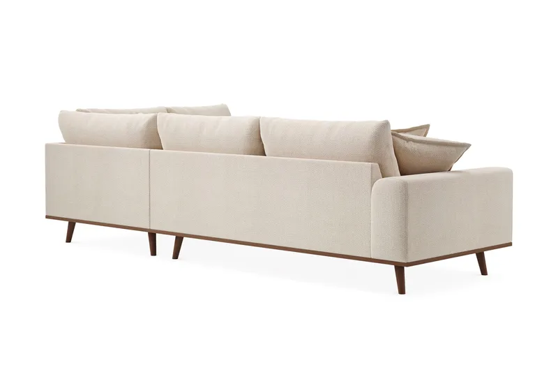 Copenhagen Premium 4-seters Høyrevendt L-formet Dyp Sjeselongsofa i Chenille - Lys beige - Møbler - Sofaer - Sofa med chaiselong
