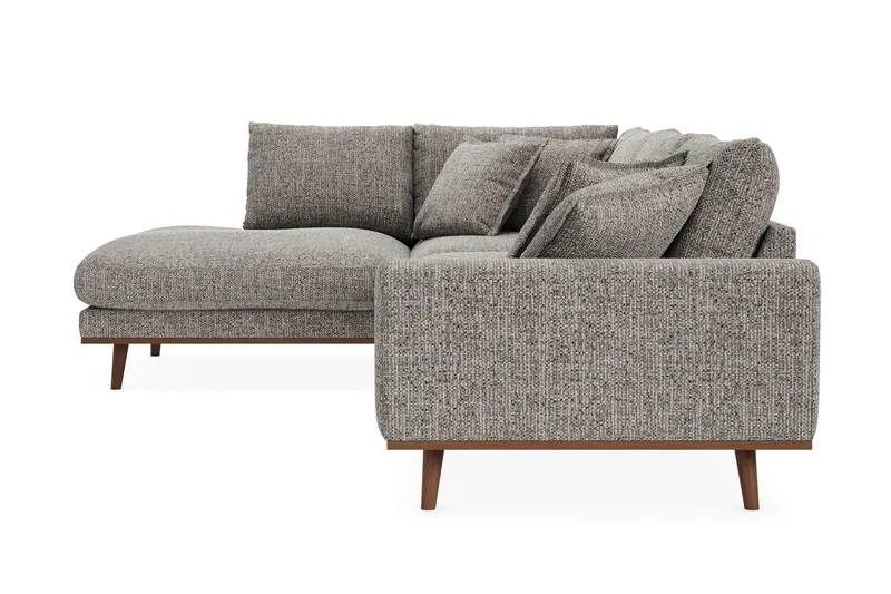 Copenhagen Premium 4-seters Venstrevendt L-formet Dyp Sjeselongsofa i Chenille - Grå - Møbler - Sofaer - Sofa med chaiselong