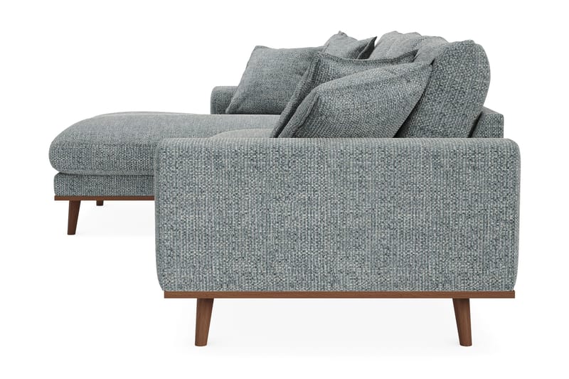 Copenhagen Premium 4-seters Venstrevendt L-formet Dyp Divansofa i Chenille - Grå/blå - Møbler - Sofaer - Sofa med chaiselong