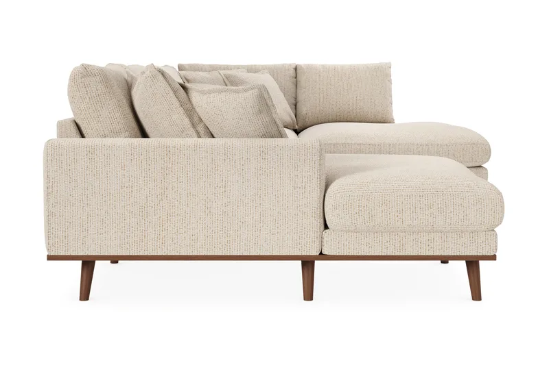 Copenhagen Premium 5-seters Høyrevendt U-formet Dyp Sofa med Divan og Sjeselong i Chenille - Beige - Møbler - Sofaer - U Sofa