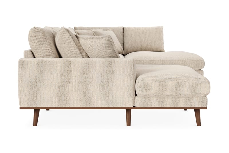 Copenhagen Premium 5-seters Høyrevendt U-formet Dyp Sofa med Divan og Sjeselong i Chenille - Beige - Møbler - Sofaer - U Sofa