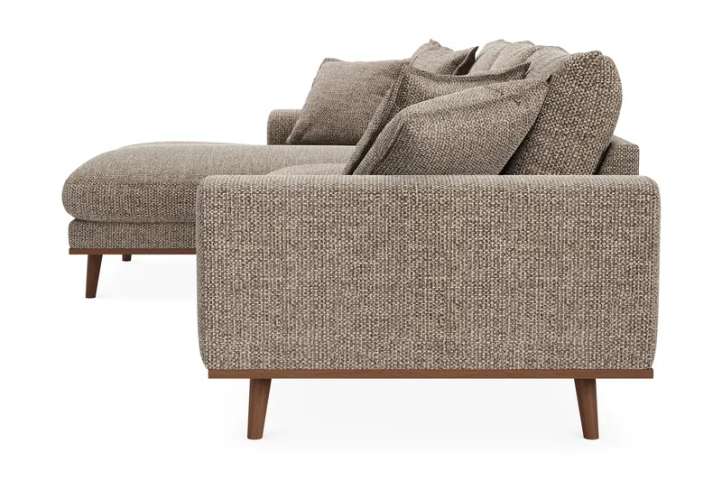 Copenhagen Premium 4-seters Venstrevendt L-formet Dyp Divansofa i Chenille - Brun - Møbler - Sofaer - Sofa med chaiselong