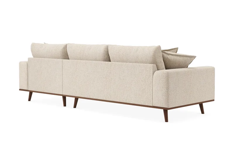 Copenhagen Premium 4-seters Høyrevendt L-formet Dyp Divansofa i Chenille - Beige - Møbler - Sofaer - Sofa med chaiselong
