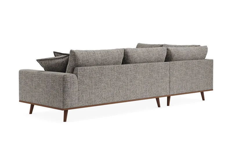 Copenhagen Premium 4-seters Venstrevendt L-formet Dyp Sjeselongsofa i Chenille - Grå - Møbler - Sofaer - Sofa med chaiselong