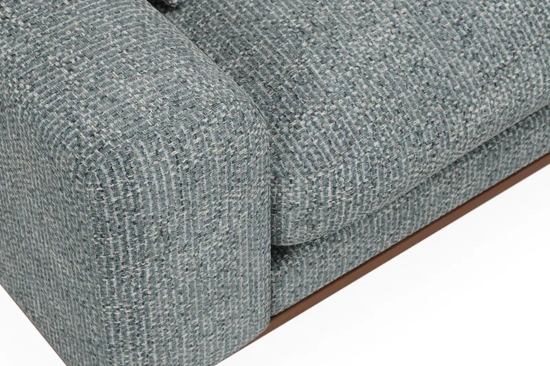 Copenhagen Premium 4-seters Høyrevendt L-formet Dyp Sjeselongsofa i Chenille - Grå/blå - Møbler - Sofaer - Sofa med chaiselong