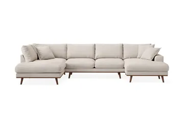 Copenhagen Premium 5-seters Venstrevendt U-formet Dyp Sofa med Divan og Sjeselong i Stof